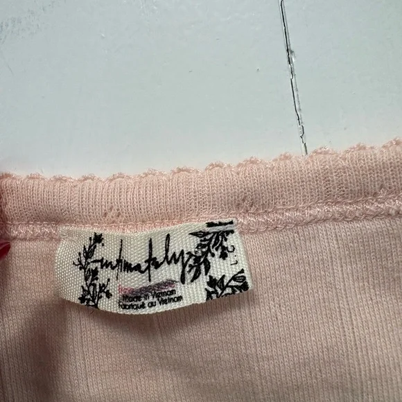 Free People Peach Ribbed Scoop Neck Top - Picture 2 of 3